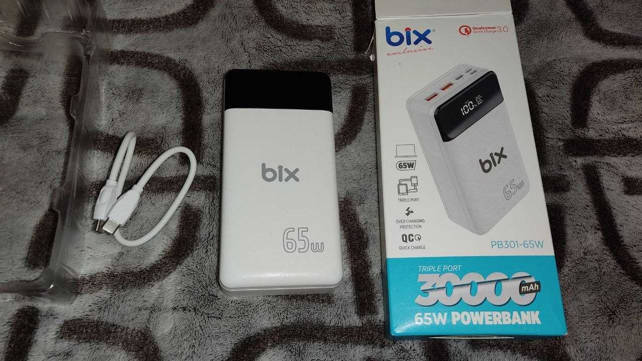 Bix PB301-65W 30000 mAh 65W QC 3.0 + кабель type c - type c