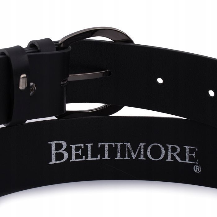 Skórzany pasek damski do spodni sukienki czarna skóra naturalna 4 cm