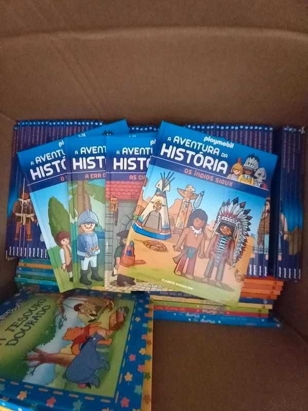 Coleção de livros Playmobil "A Aventura da História"