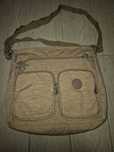 Жіноча сумка kipling tasmo true beige, бежева сумка (10,5 л), бельгія
