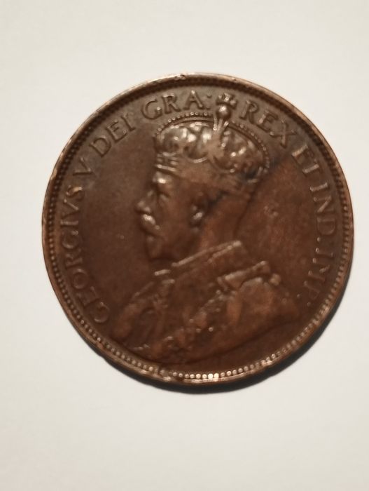 Moeda de 1 Cent 1917 Canadá em Bronze