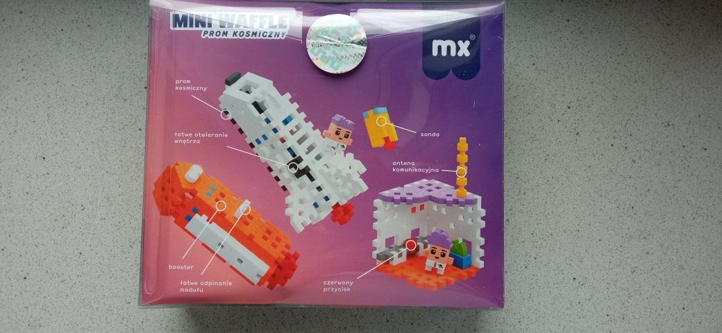Klocki Marioinex fabryka zabawek mini waffle prom kosmiczny rakieta 5+