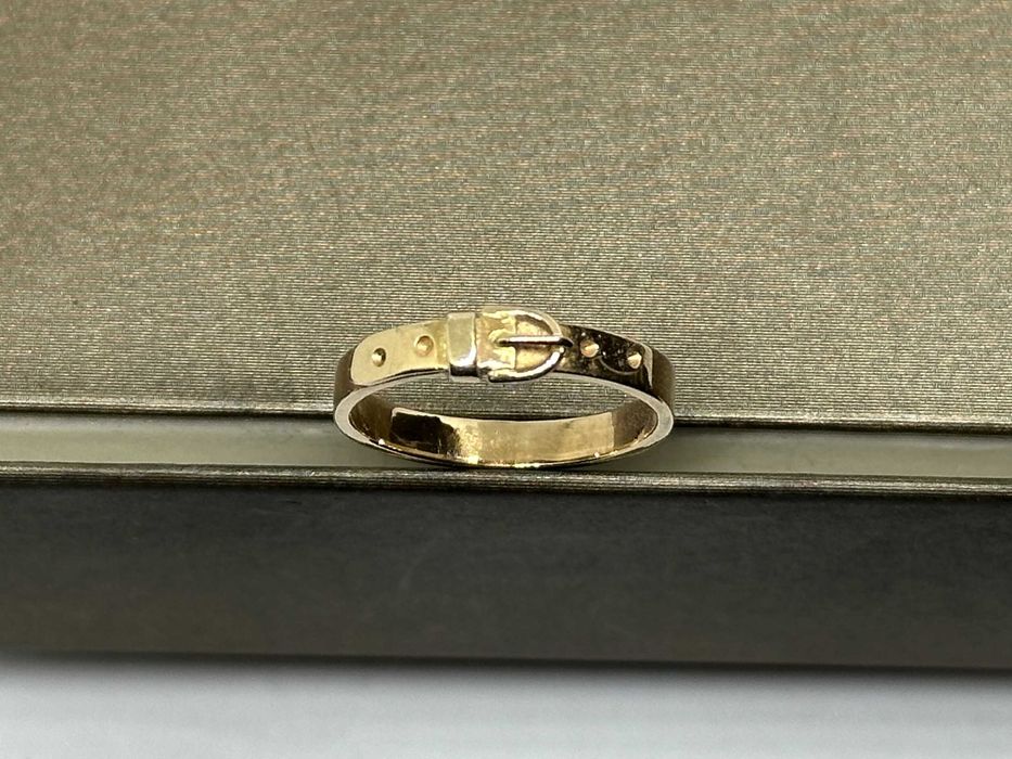 Oryginalny złoty pierścionek "pasek"  p585  R-15,5