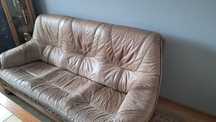 sofa z skory naturalnej używana 1992 rocznik