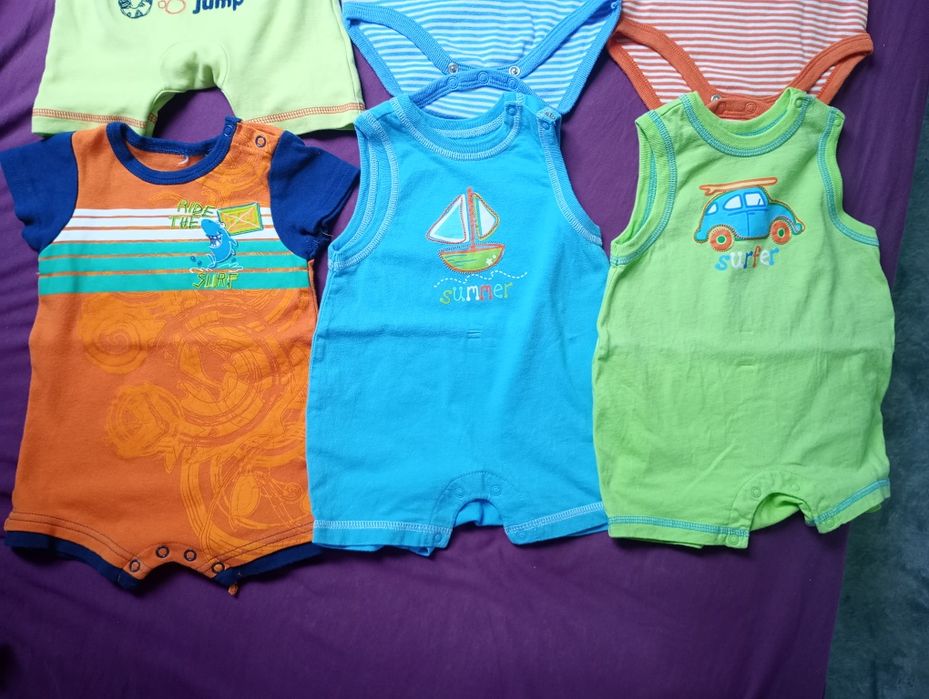 Body niemowlęce rampersy dla chłopca z krótkim rękawem 62-68