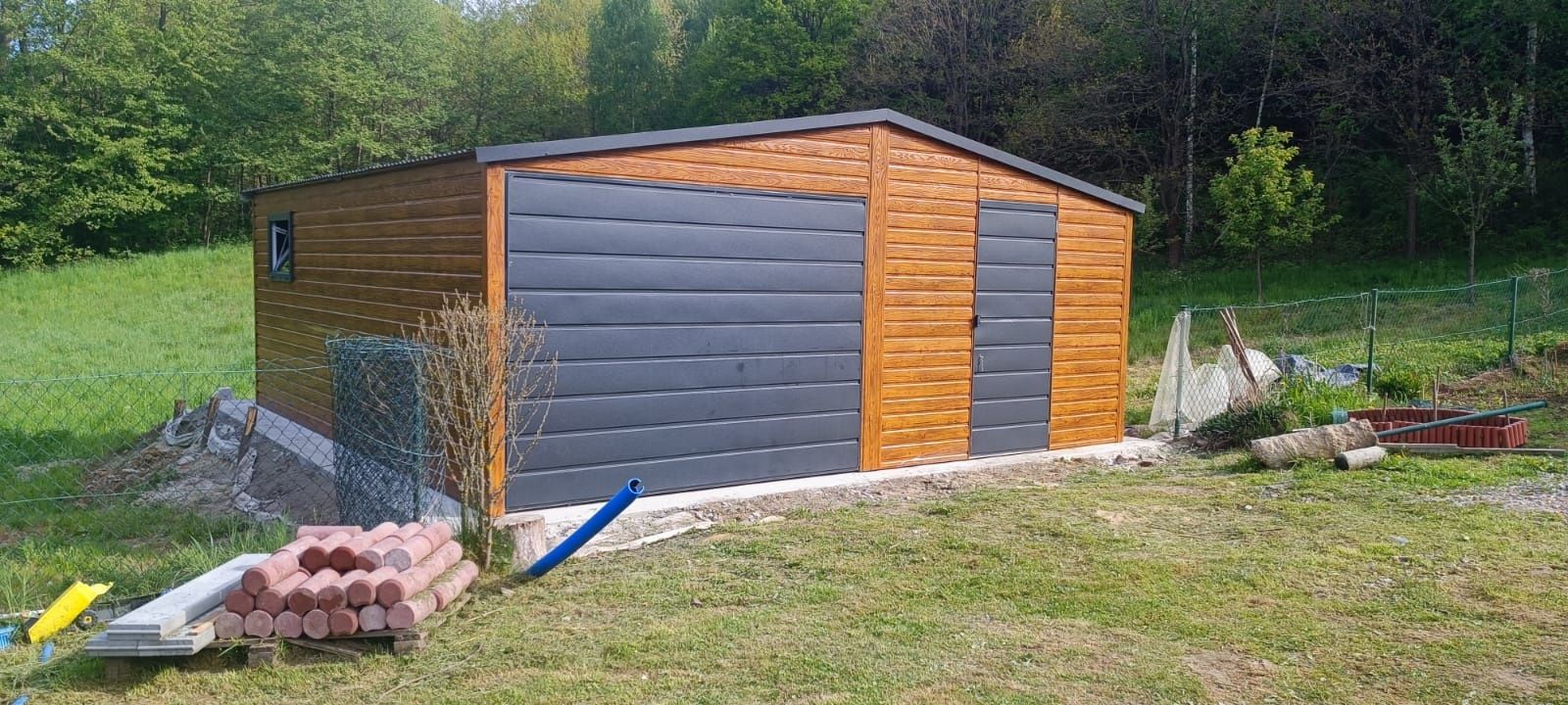Producent garaży blaszanych  garaz 6x6 Drewnopodobny