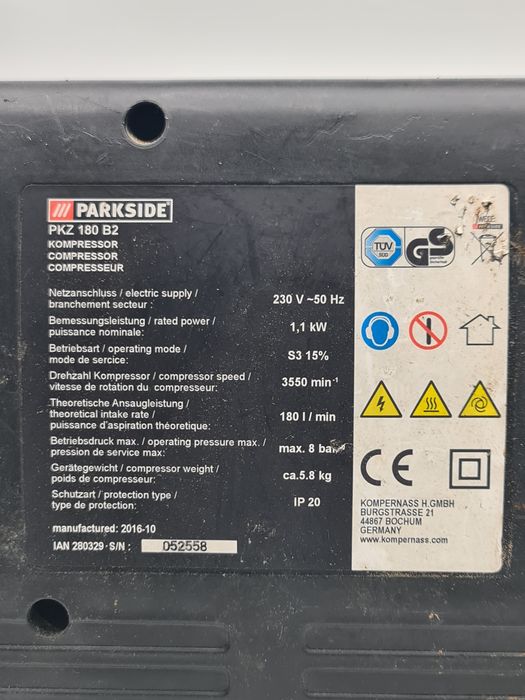 Compressor portátil PARKSIDE PKZ180