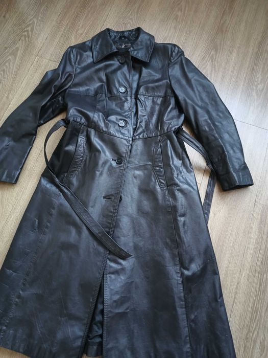 Płaszcz skórzany damski z PRL