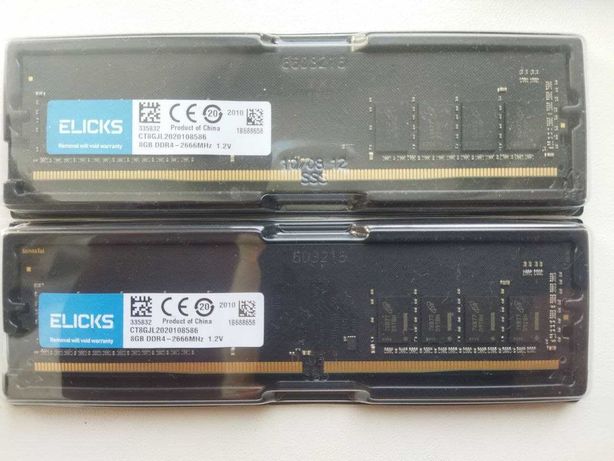 Оперативная память ELICKS DDR4 2 планки 8gb 2666