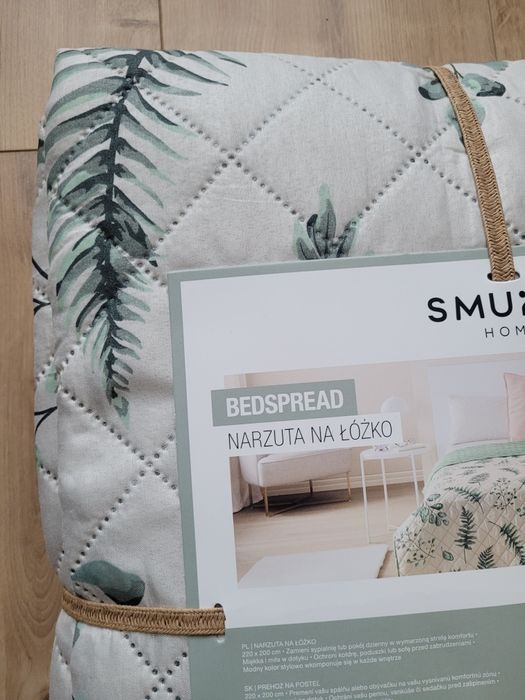 NOWA narzuta na łóżko Smukee Home 220x200cm kremowa w liście