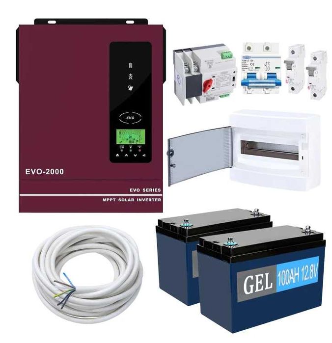 ‼️ Комплект ДБЖ 2kW інв 2,2кВт + батарея 1,44кВт/г Резервне живлення