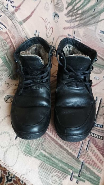 Мужские зимние кожаные ботинки