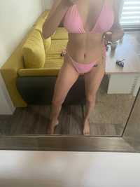 Różowy kostiumik kąpielowy bikini zestaw kostium