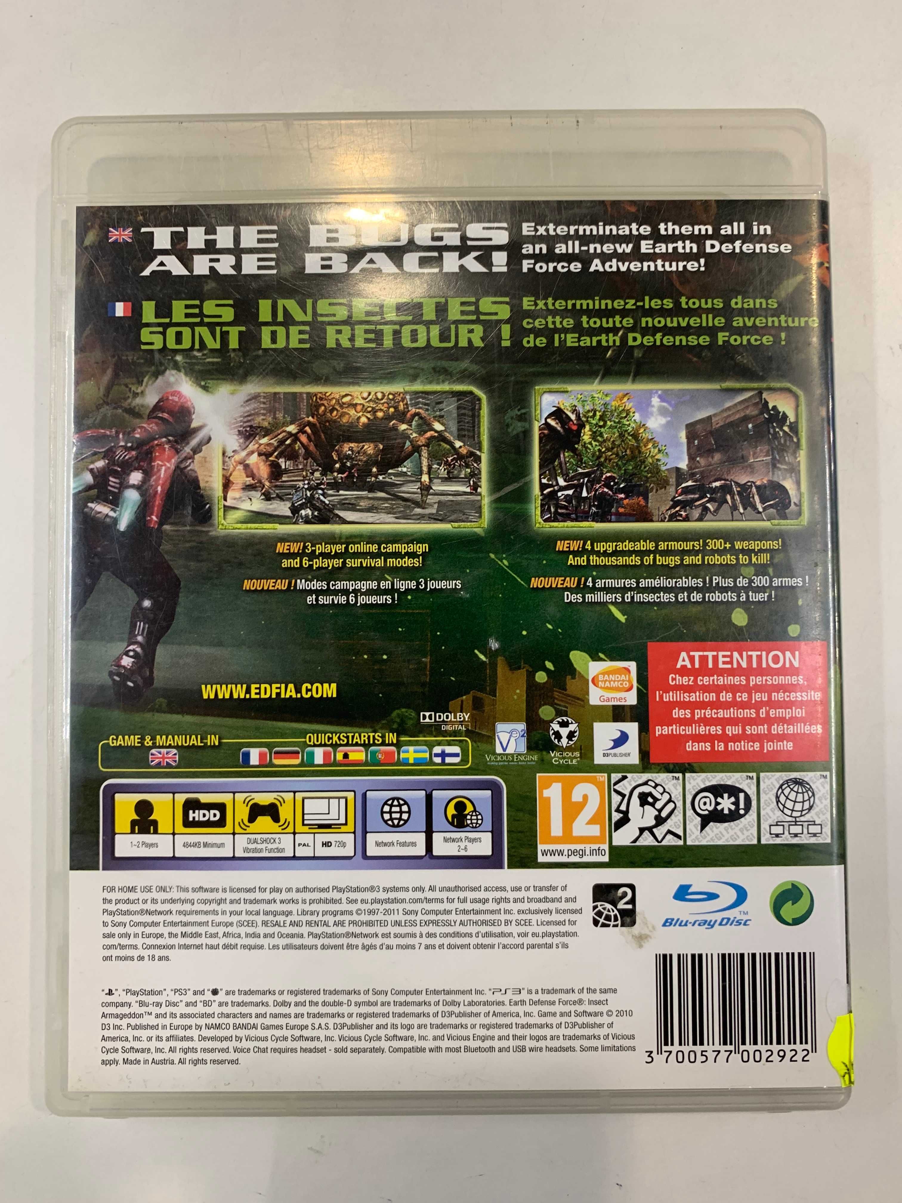 Earth Defense Force Insect Armageddon Ps3 Sklep Iława