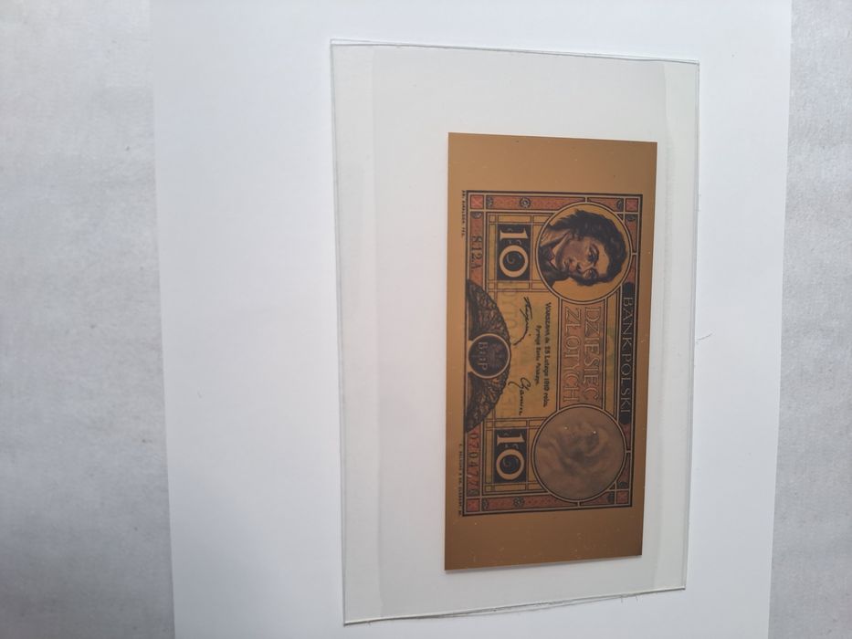 Pamiatkowa złota replika banknotu z  1919 roku Nowa Cena  !
