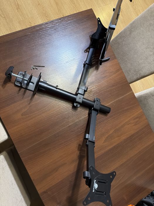 2w1 Uchwyt do monitora i laptopa Spacetronik biurkowy VESA podwójny