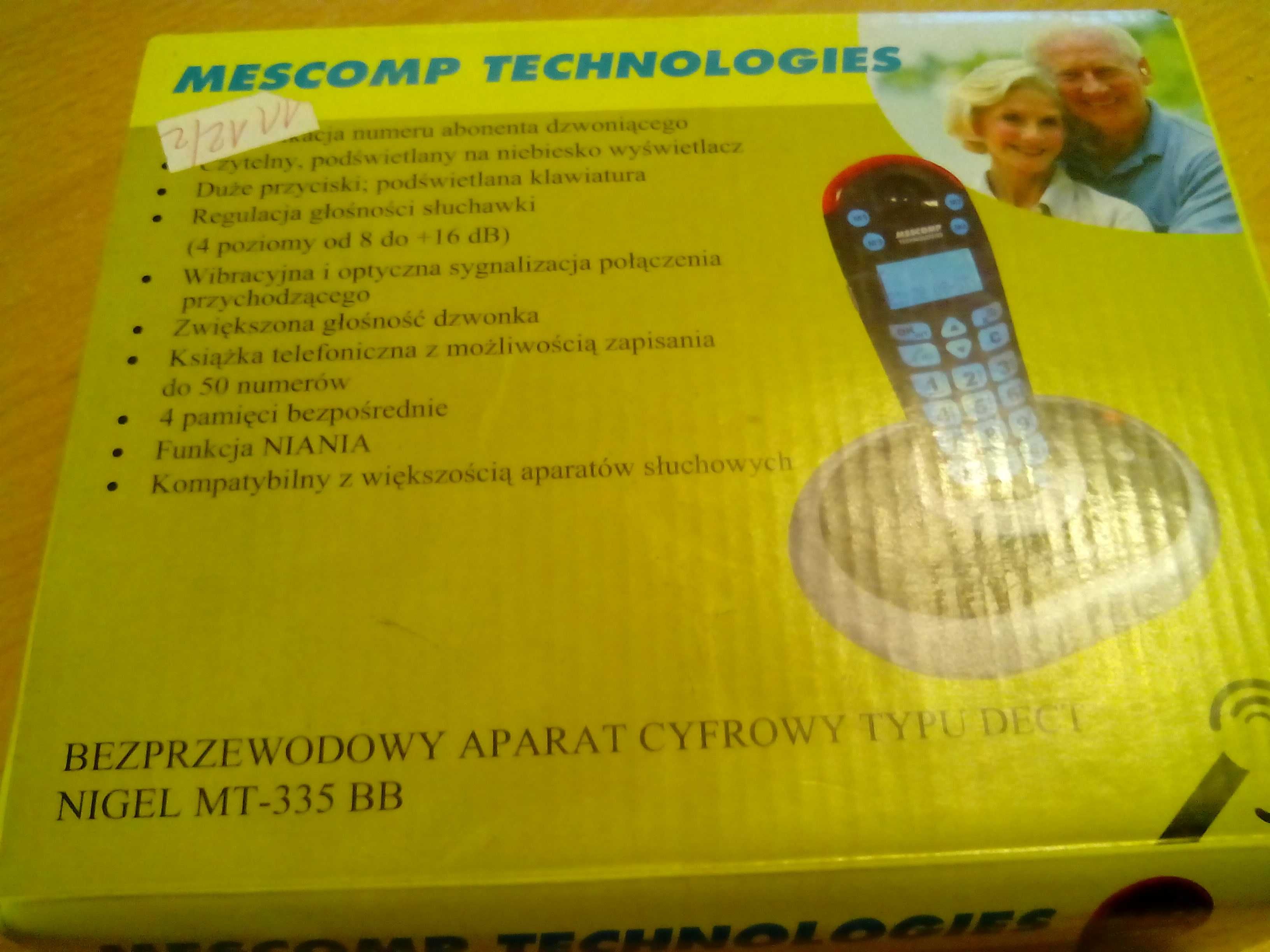 Aparat telefon. bezprzewodowy typu dect MT-335 MESCOMP TECHNOLOGIES
