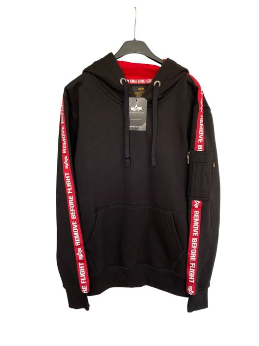Nowa bluza z kapturem Alpha Industries, czarna, XS