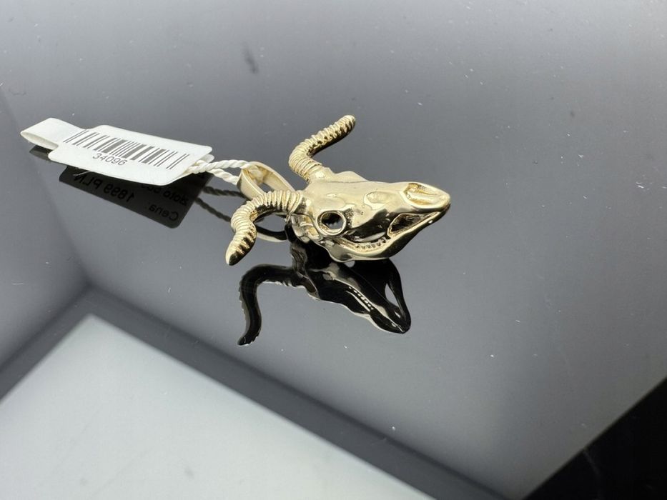 Piękna Złota Zawieszka 4,22g p585 CZASZKA KOZŁA