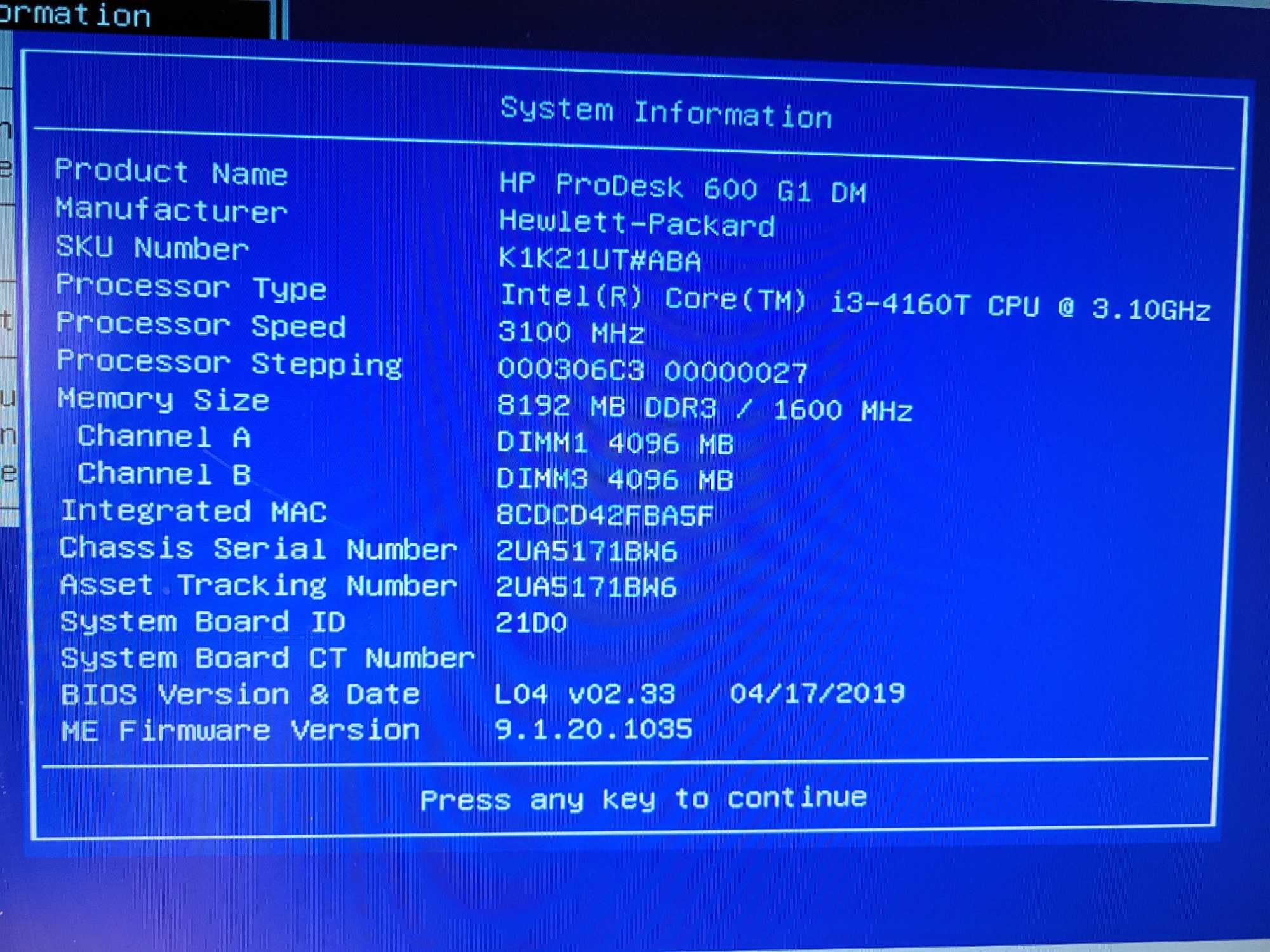 Мини-ПК Неттоп HP ProDesk 600 G1 i3 4160T m.2 NVMe 8Gb DDR3 VGA DP