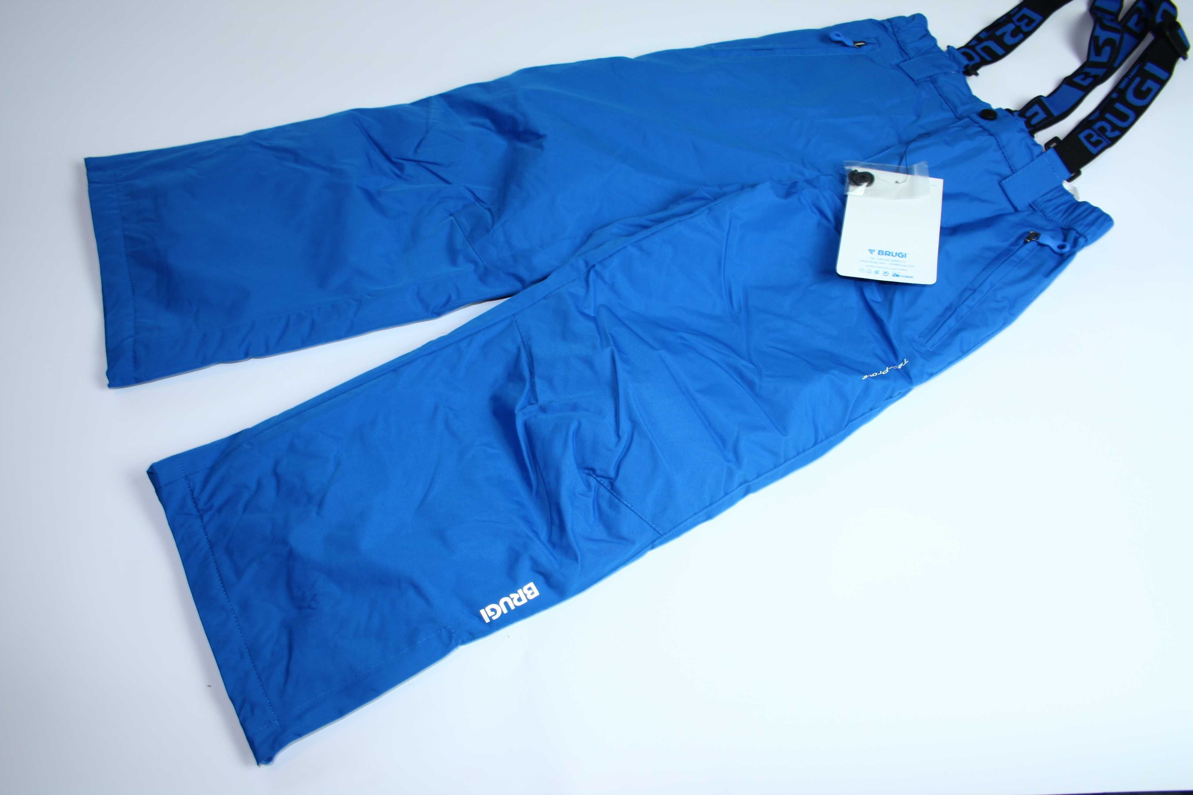 spodnie dziecięce 116/122 narciarskie BRUGI zimowe niebieskie