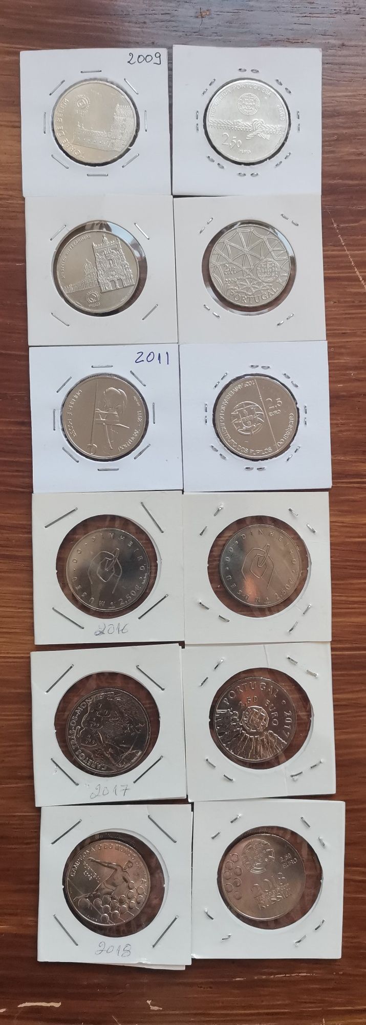 Moedas comemorativas raras portuguesa 2,5€