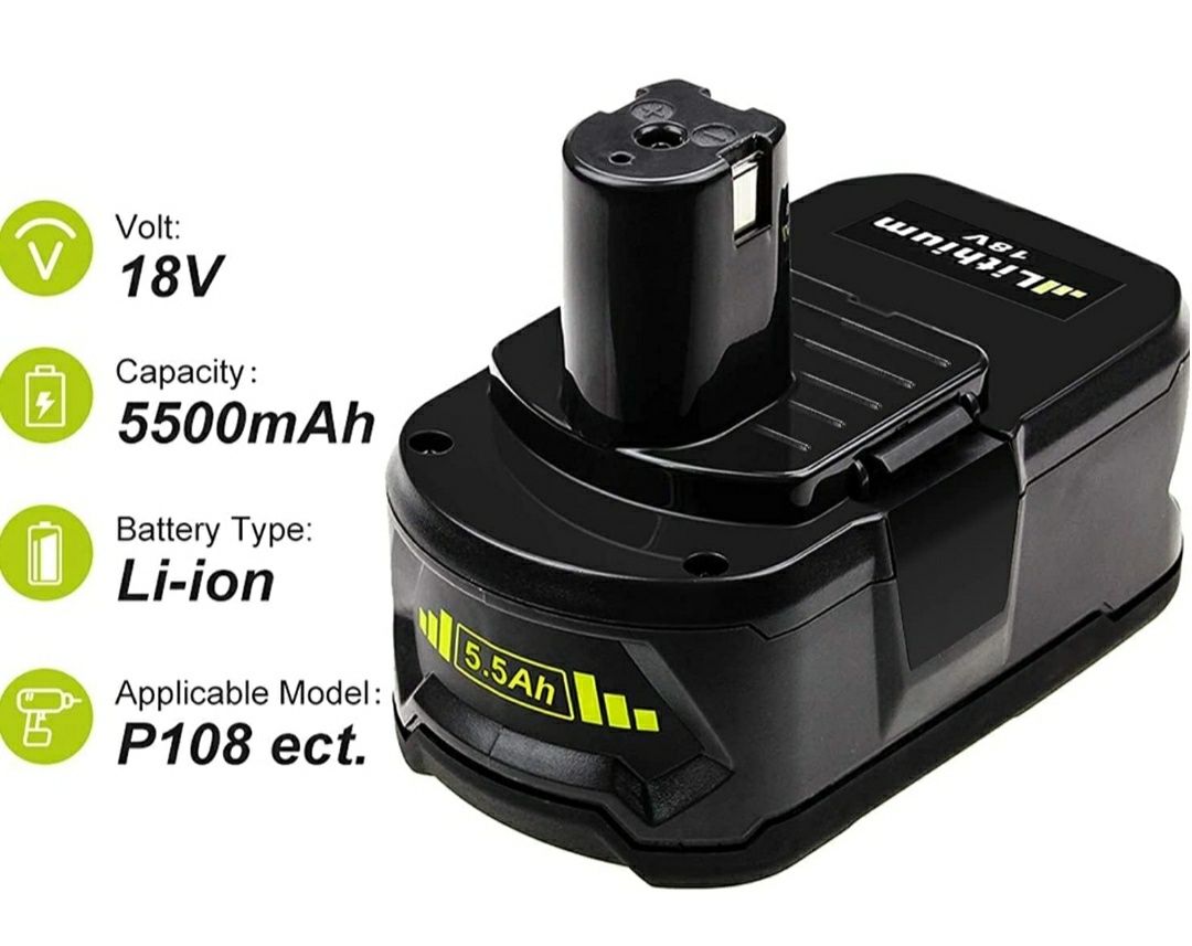 2X 18 В 5,5 Ач P108 сменный аккумулятор для Ryobi One+, совместимый с