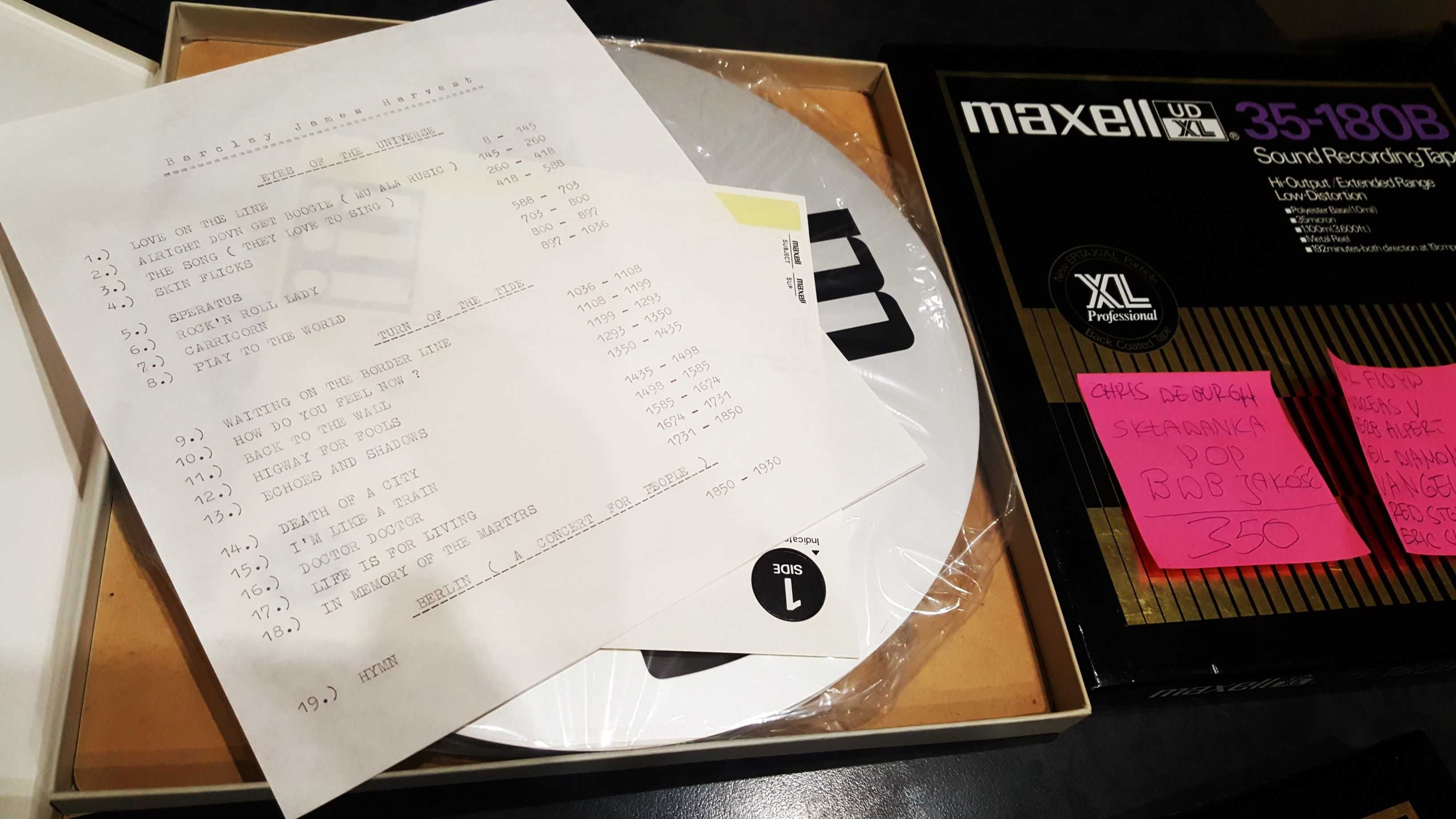 Szpula magnetofonowa maxell z zapisem audio - taśma jak nowa