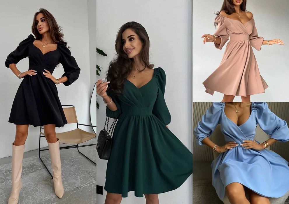 Жіноча нарядна приталена сукня вечірнє плаття з рукавами ліхтариками