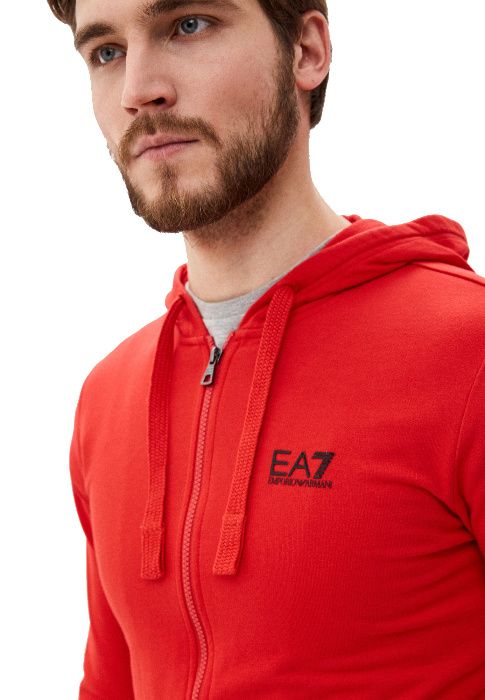 EMPORIO ARMANI EA7 markowa męska bluza z kapturem RACING RED