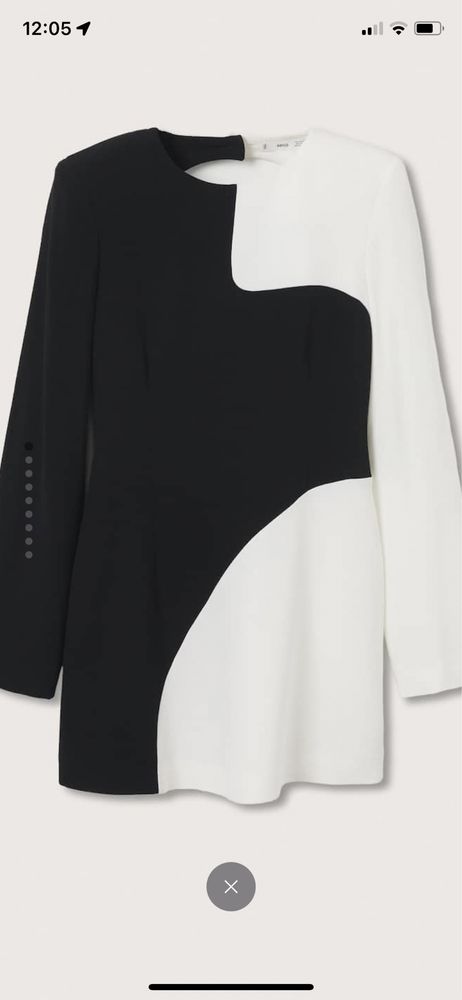 Vestido Bi color sem costas Mango S