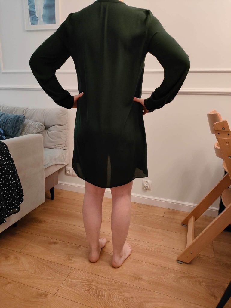 Sukienka ciążowa butelkowa zieleń H&M