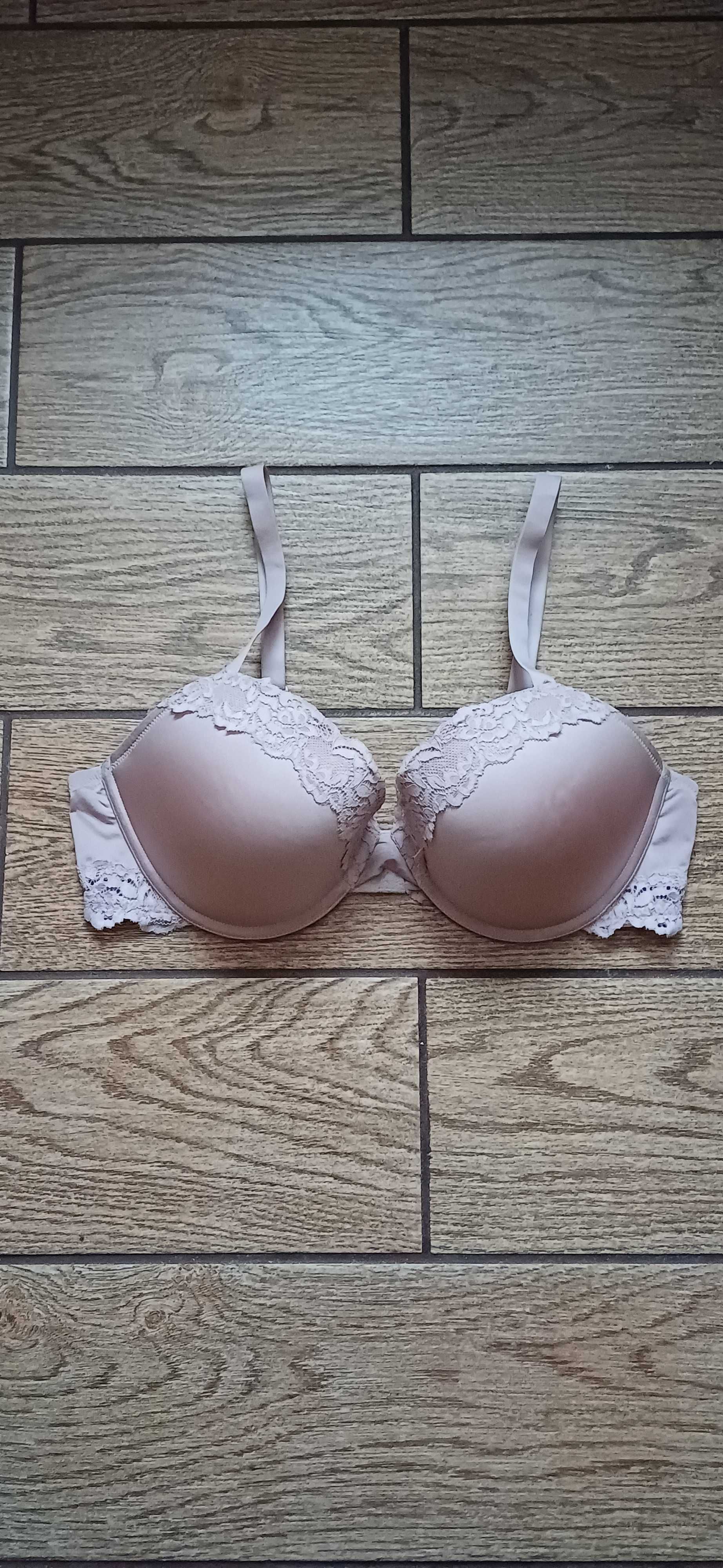 Różowy# liliowy biustonosz H&M w r. 85 C push up