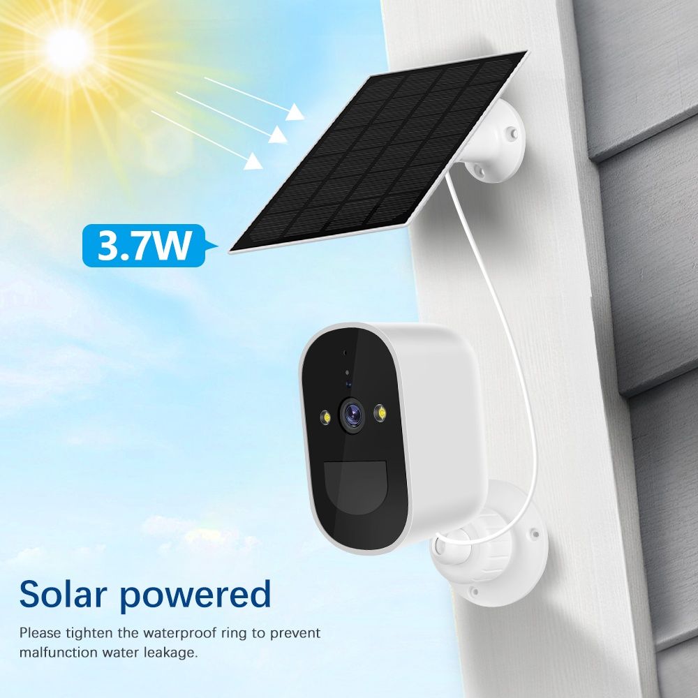 Câmera de vigilância exterior com painel solar 3.7w NOVO