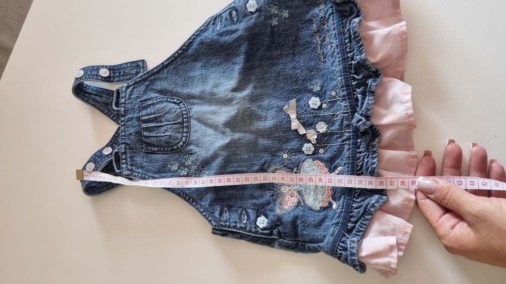 Sukienka jeansowa jeans zapinana na guziczki dla niemowlaka 62 68 74