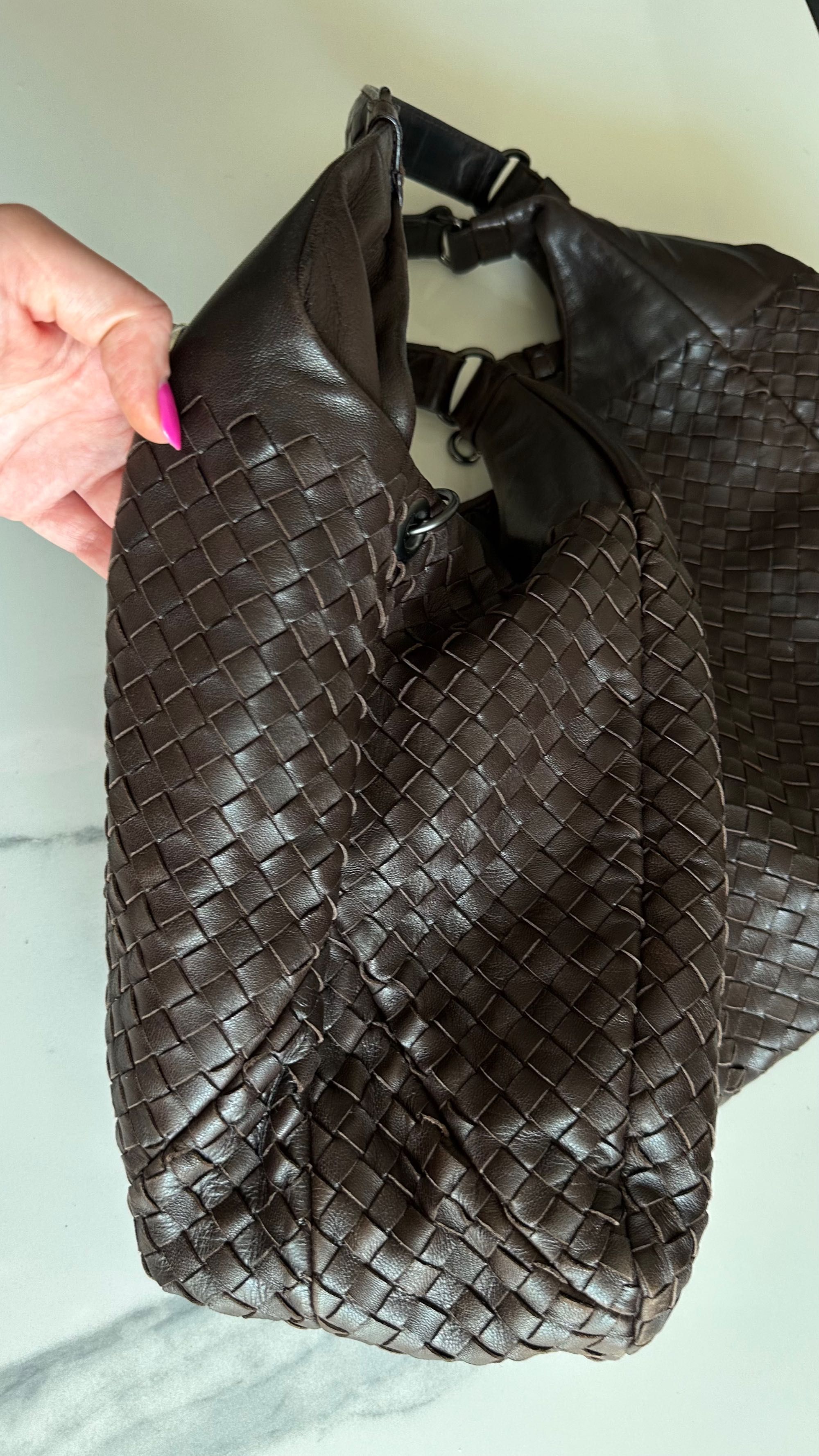 Bottega Veneta Torba - Big Woven Veneta Tote Dark Brown Chocolate