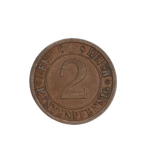 Stara moneta kolekcjonerska 2 rentenpfennig 1923 Niemcy weimar