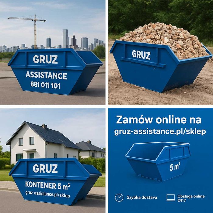 GRUZ-ASSISTANCE.PL Wywóz gruzu i odpadów remontowych Warszawa od 594zł
