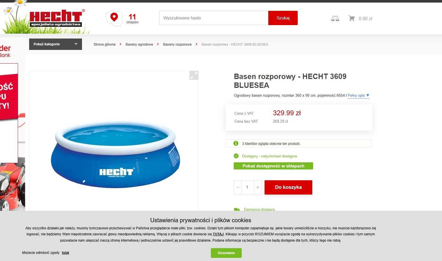 Basen 6000 litrów + drabinka + chemia + dmuchańce