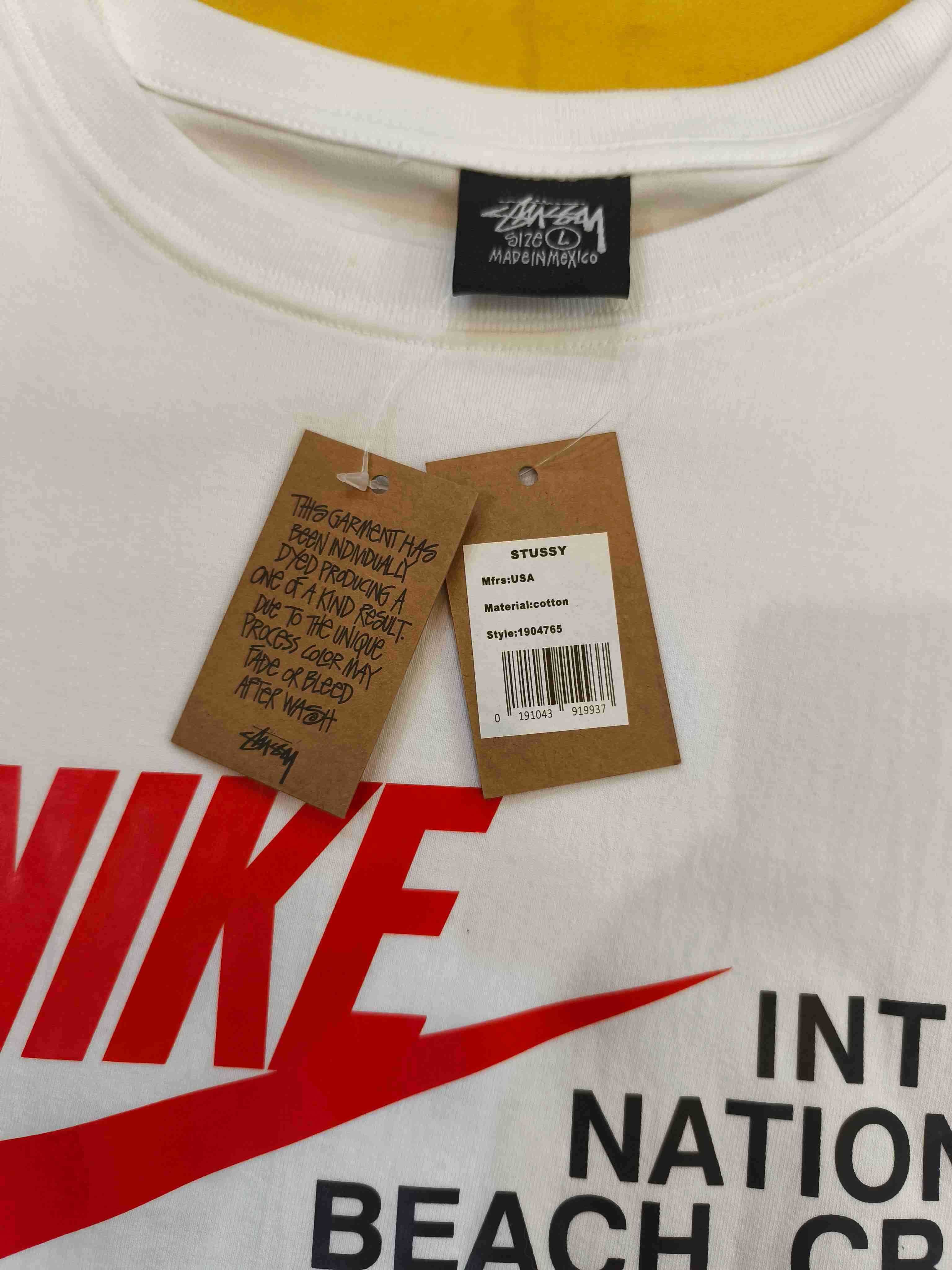 Stussy,Męska biała koszulka z nadrukiem letnim, rozmiar L