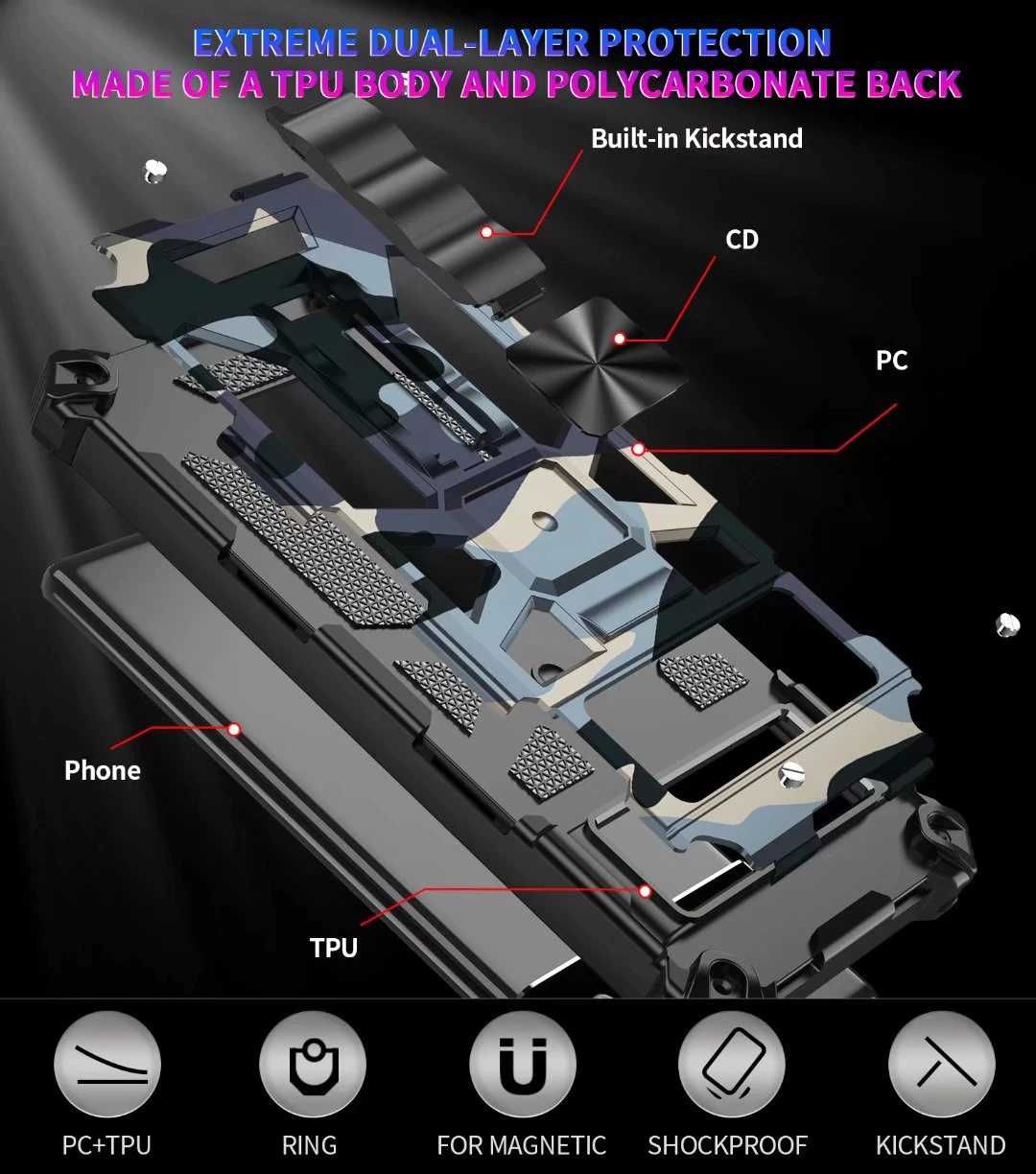 протиударний чохол камуфляж 6a armor на Pixel 6 Pro чехол 7 military