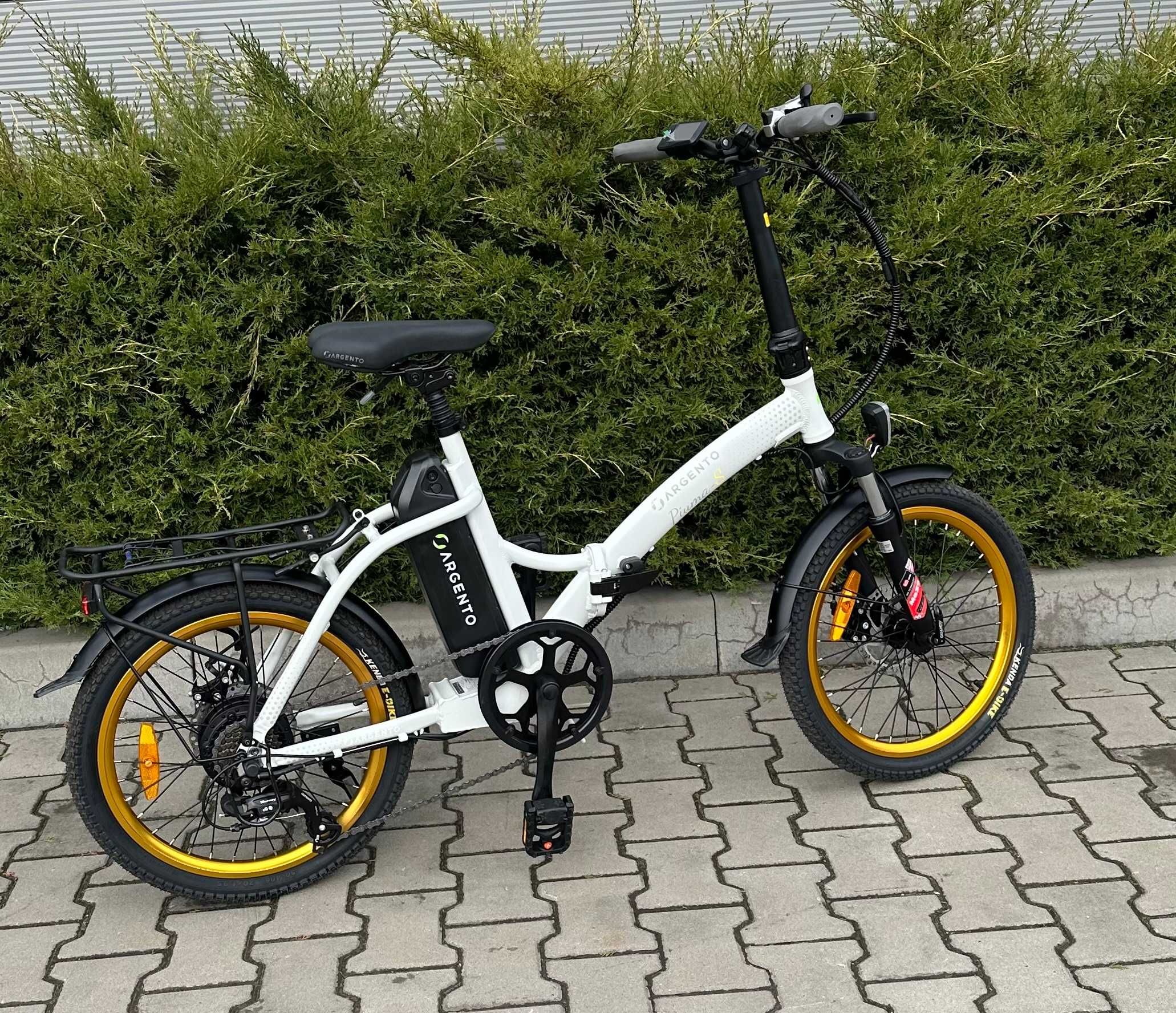 Elektryczny aluminiowy rower  składak 20" Argento Piuma-S Bafang