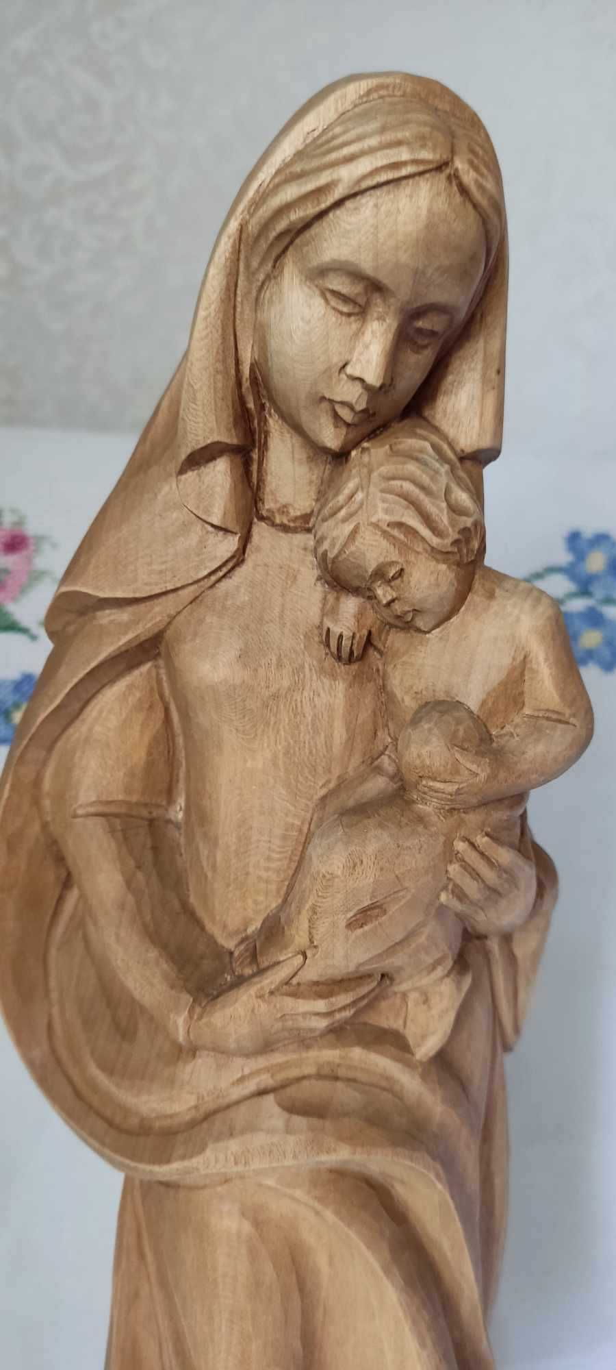 Діва Марія з Ісусом, дерев'яна скульптура, Німеччина, сер. ХХ ст.