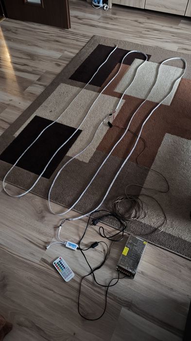 Oświetlenie Taśma cyfrowa LED ARGB 2x5m IP67 sterownik zasilacz