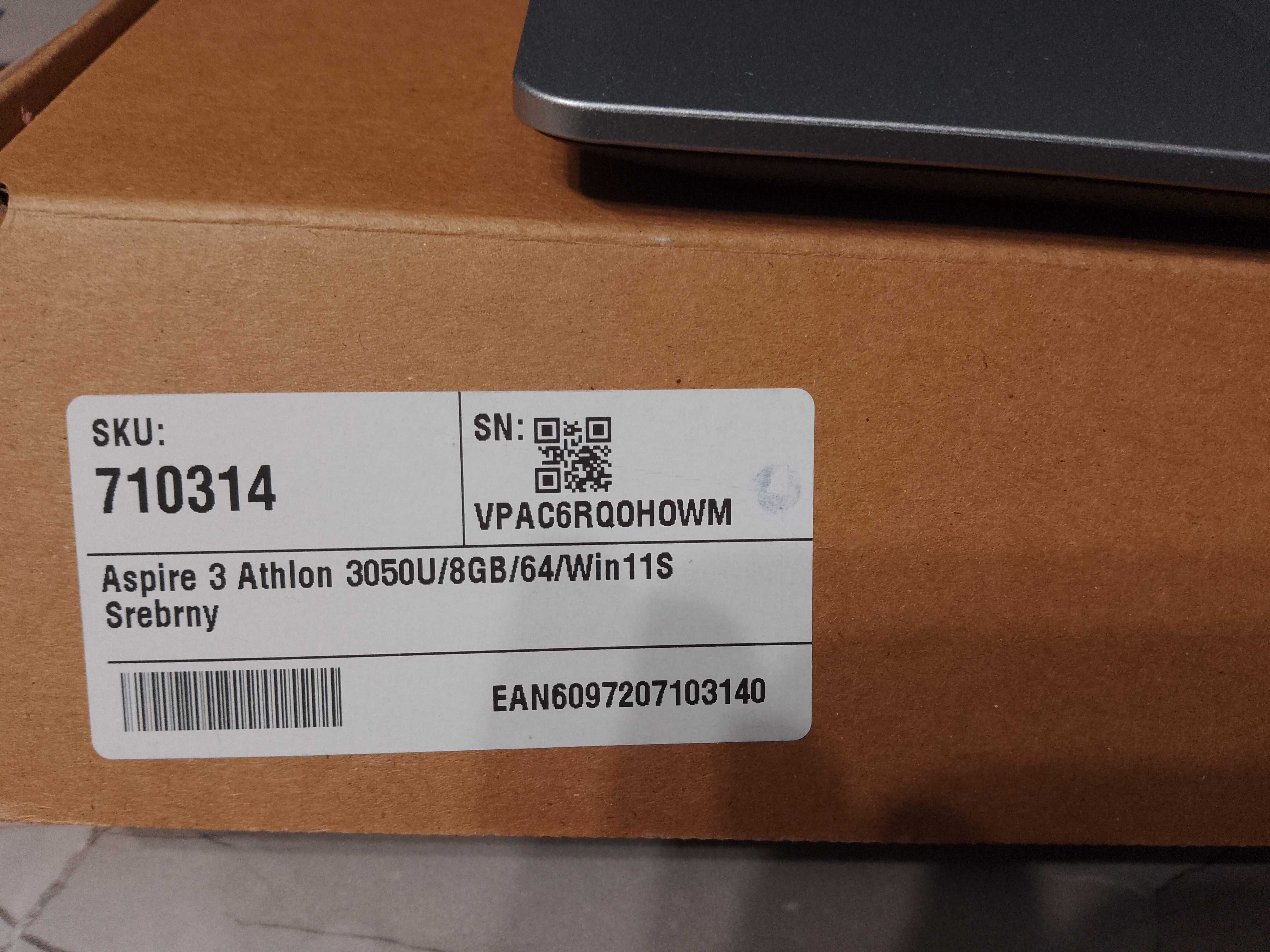 laptop Aspire 3 Athlon prawie nowy