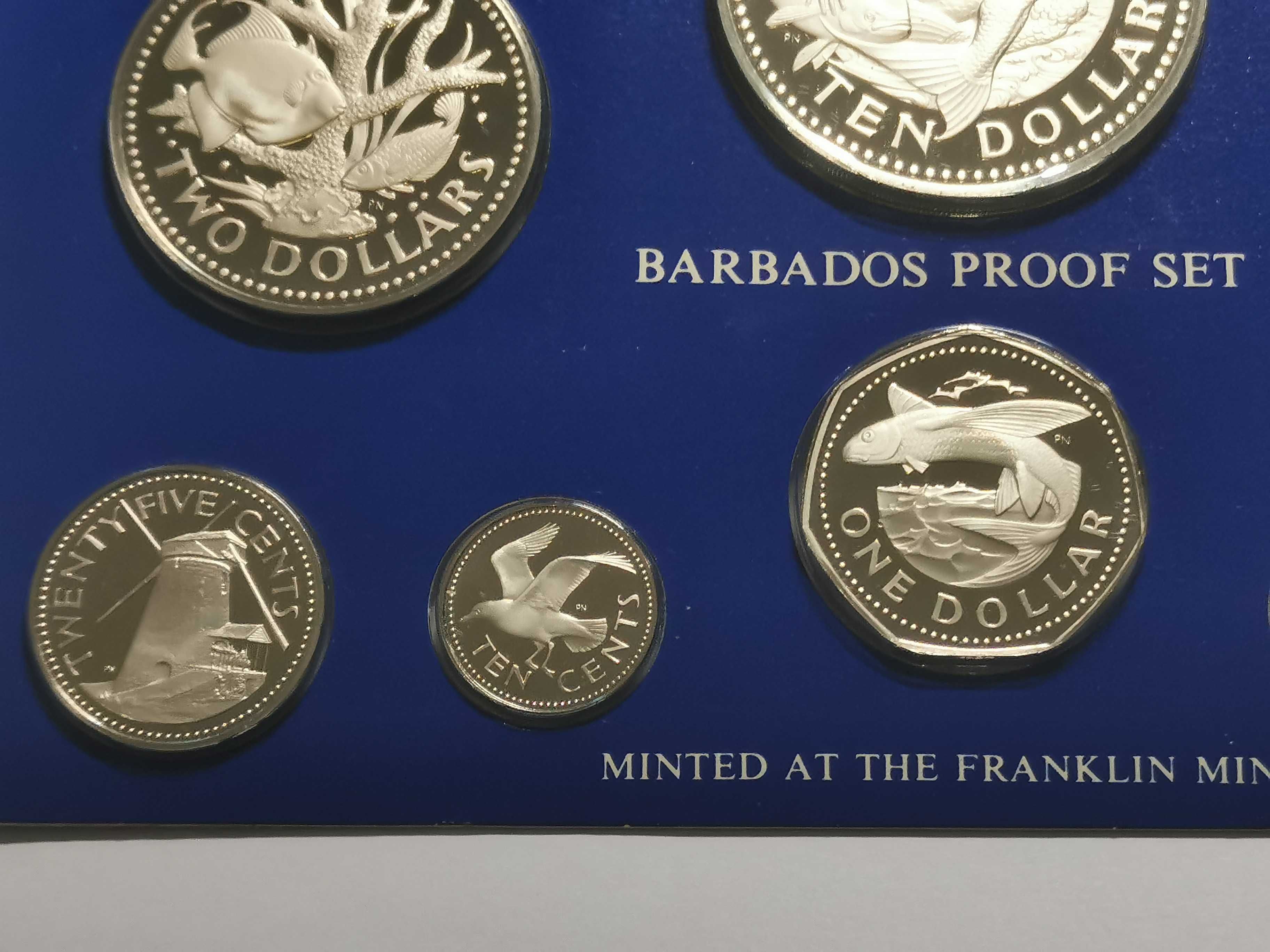 SET 8 monet z Barbados 1977 r. SREBRO