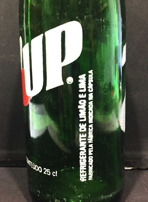 7 Up - garrafa antiga pirogravada