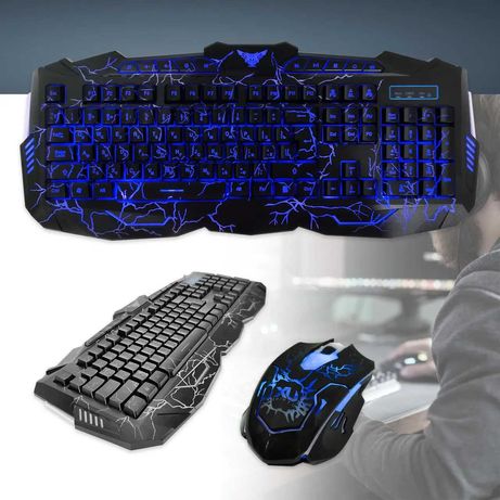 Игровой комплект Клавиатура + Мышка с 3 подсветками