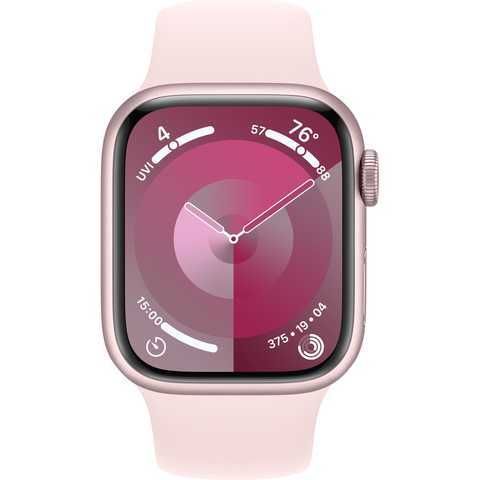 Apple Watch 9 41 Pink Aluminum Case w. Light Pink S. Band - S/M(MR933)