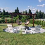 Pergola huśtawka drewniana 2 osobowa solidna duża 400 cm x 250 cm